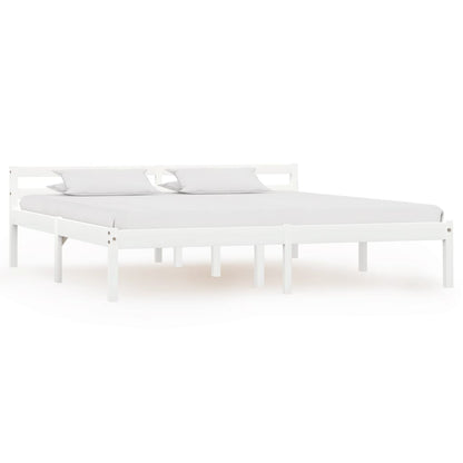 vidaXL Bed Frame | White | Solid pine wood, plywood | 160x200 cm | Durable