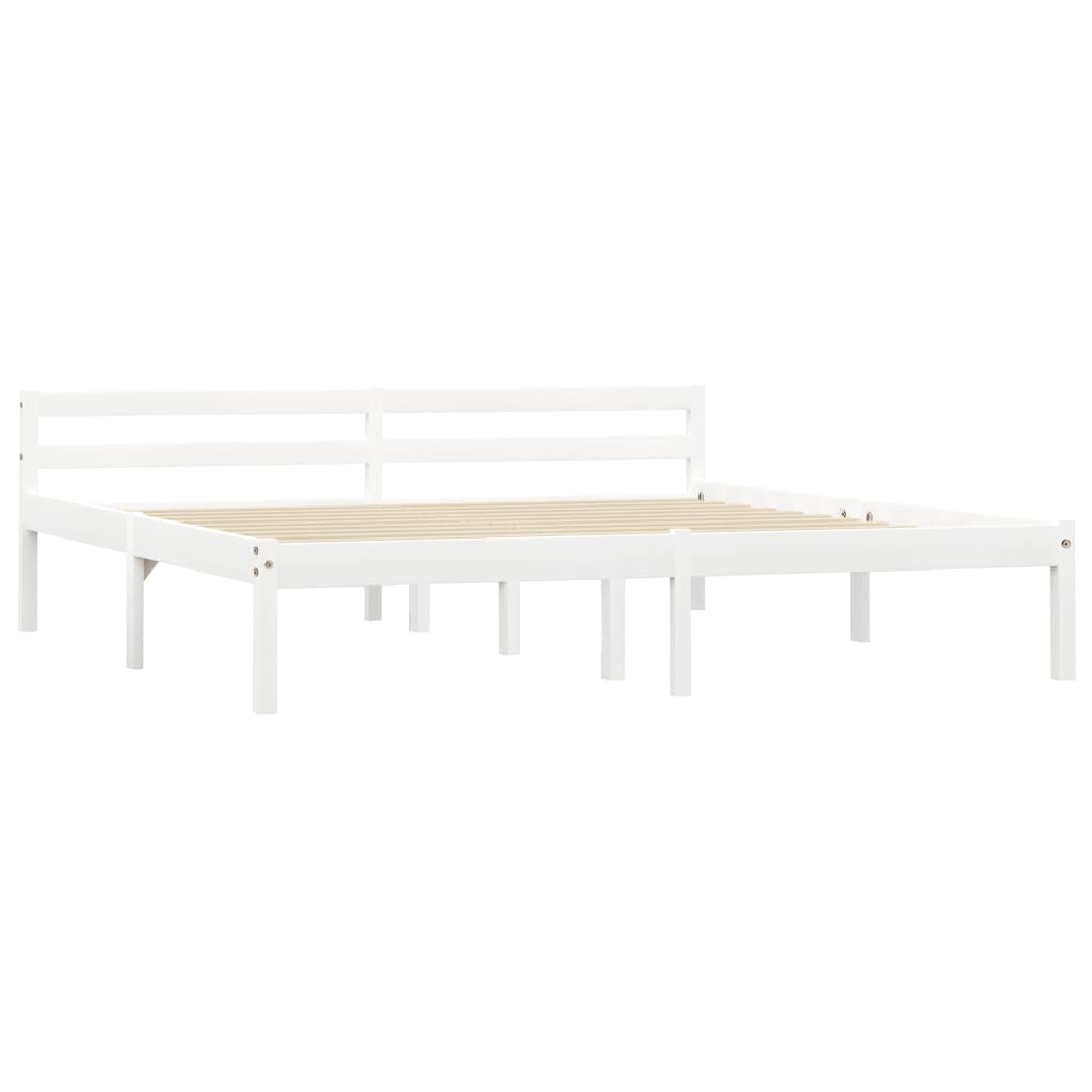vidaXL Bed Frame | White | Solid pine wood, plywood | 160x200 cm | Durable