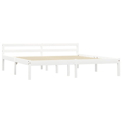 vidaXL Bed Frame | White | Solid pine wood, plywood | 160x200 cm | Durable
