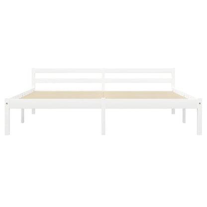 vidaXL Bed Frame | White | Solid pine wood, plywood slats | Super King | Durable