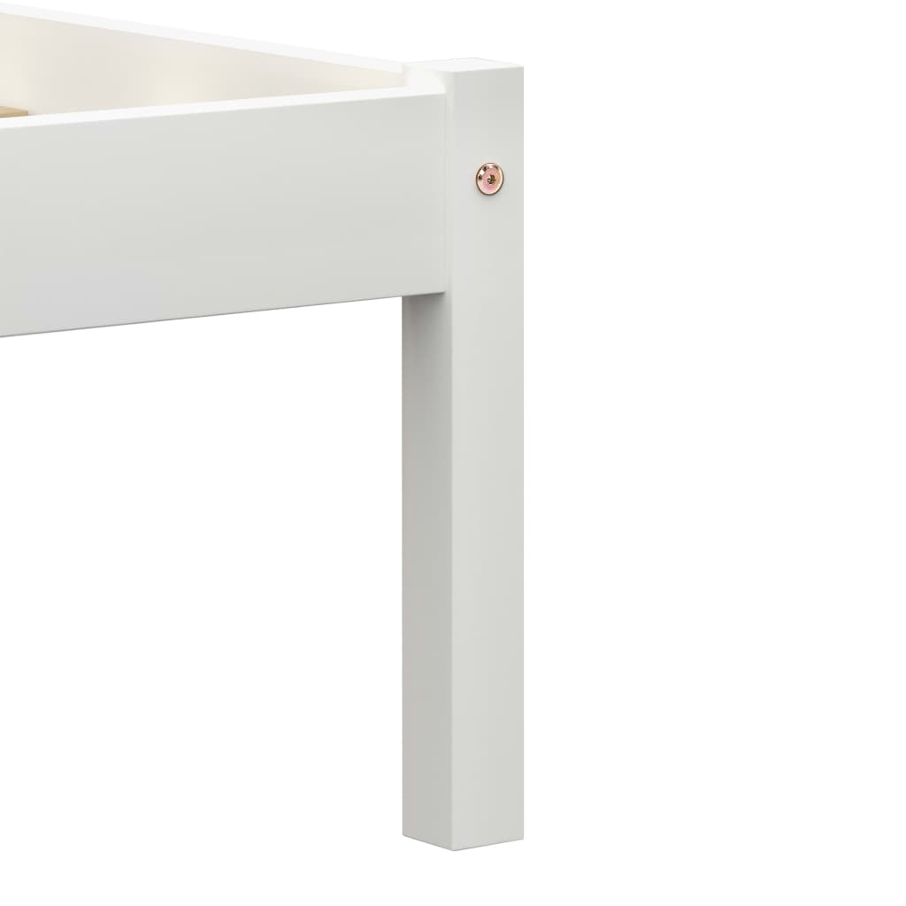 vidaXL Bed Frame | White | Solid pine wood, plywood slats | Super King | Durable