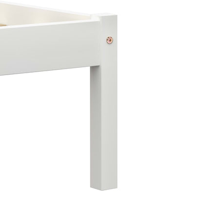 vidaXL Bed Frame | White | Solid pine wood, plywood slats | Super King | Durable