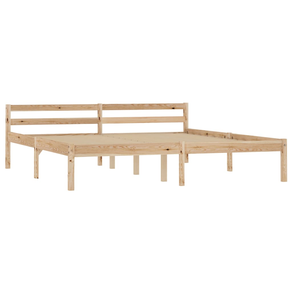 vidaXL Bed Frame | Natural | Solid pine wood | Double |  Durable  | Bed Frame