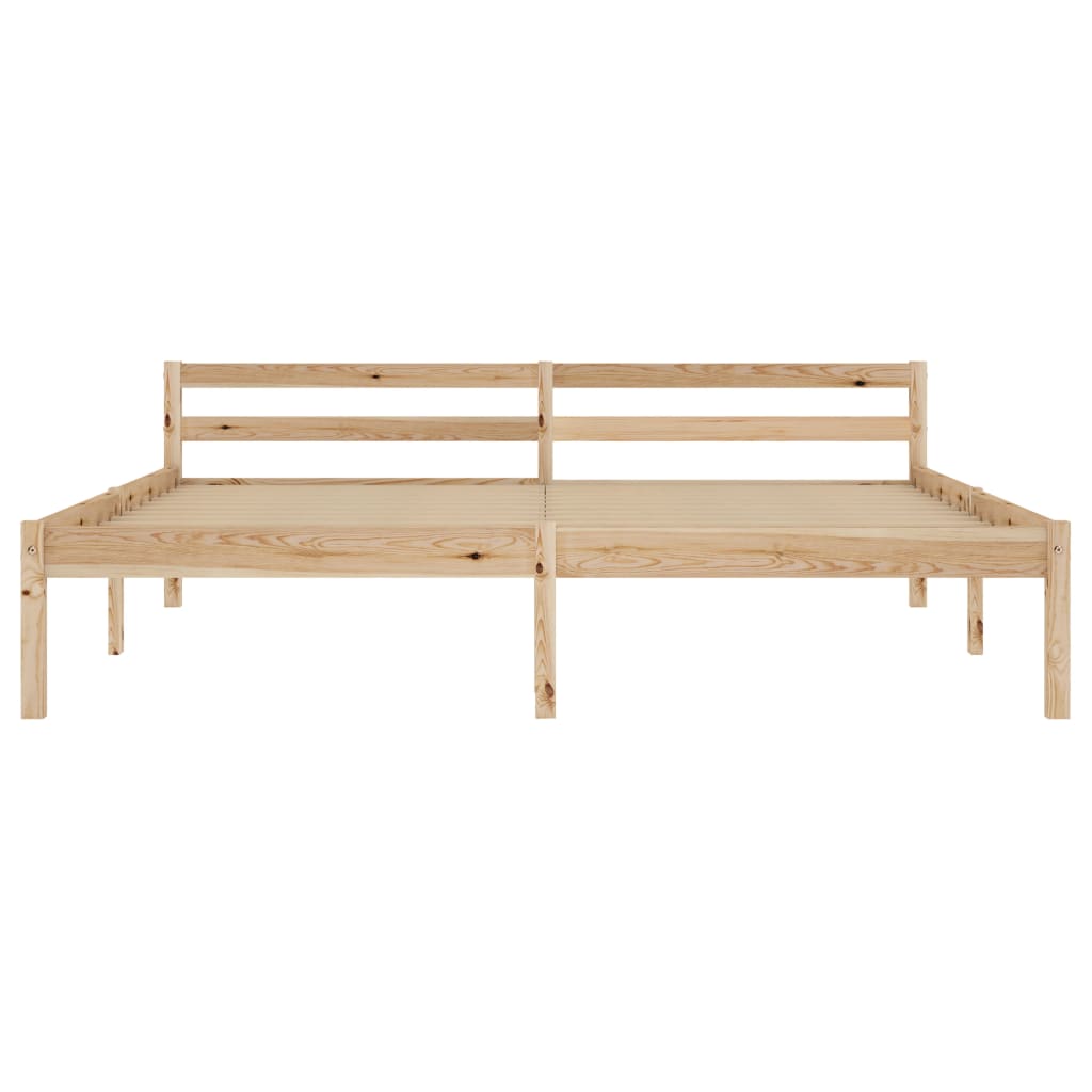vidaXL Bed Frame | Natural | Solid pine wood | Double |  Durable  | Bed Frame