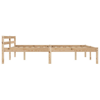 vidaXL Bed Frame | Natural | Solid pine wood | Double |  Durable  | Bed Frame