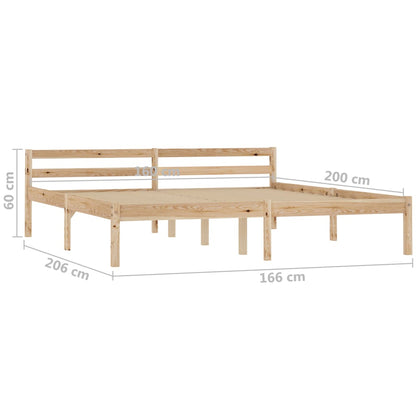 vidaXL Bed Frame | Natural | Solid pine wood | Double |  Durable  | Bed Frame