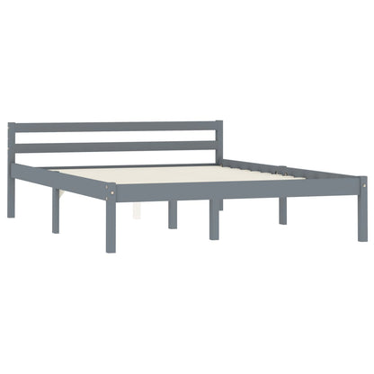 vidaXL Bed Frame | Grey | Solid pine wood | 120 x 200 cm | Durable | Bed Frame
