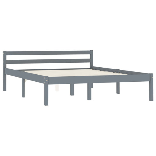 vidaXL Bed Frame | Grey | Solid pine wood | 120 x 200 cm | Durable | Bed Frame