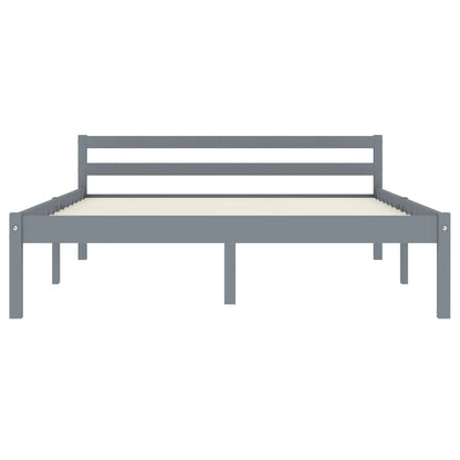 vidaXL Bed Frame | Grey | Solid pine wood | 120 x 200 cm | Durable | Bed Frame