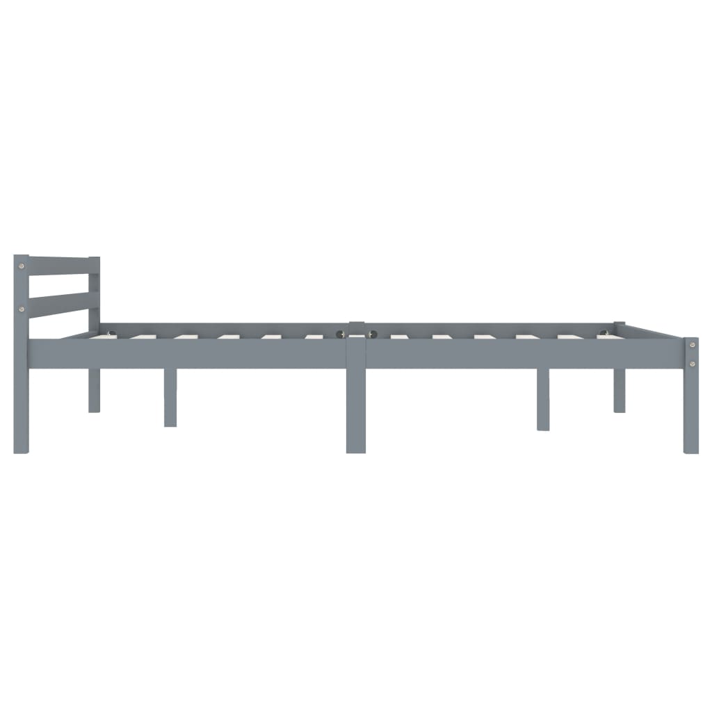 vidaXL Bed Frame | Grey | Solid pine wood | 120 x 200 cm | Durable | Bed Frame
