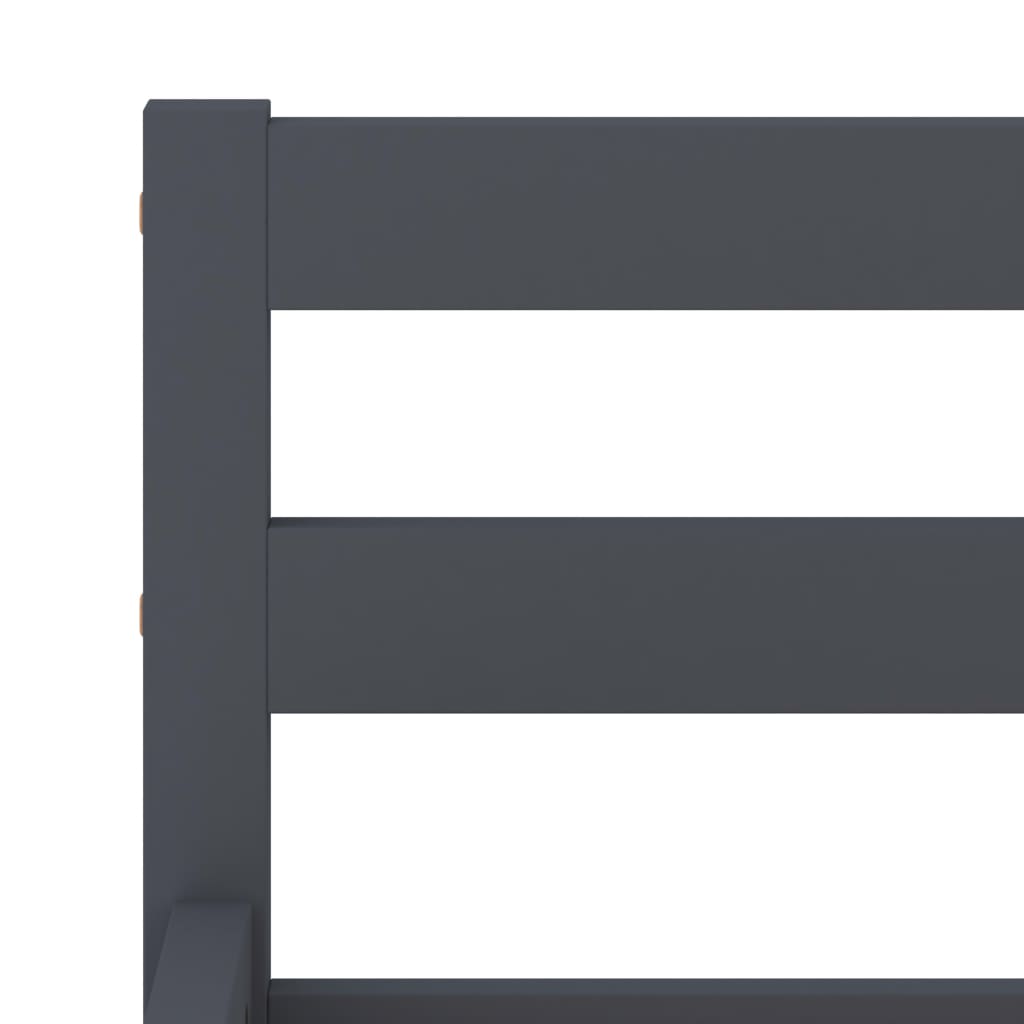 vidaXL Bed Frame | Grey | Solid pine wood | 120 x 200 cm | Durable | Bed Frame