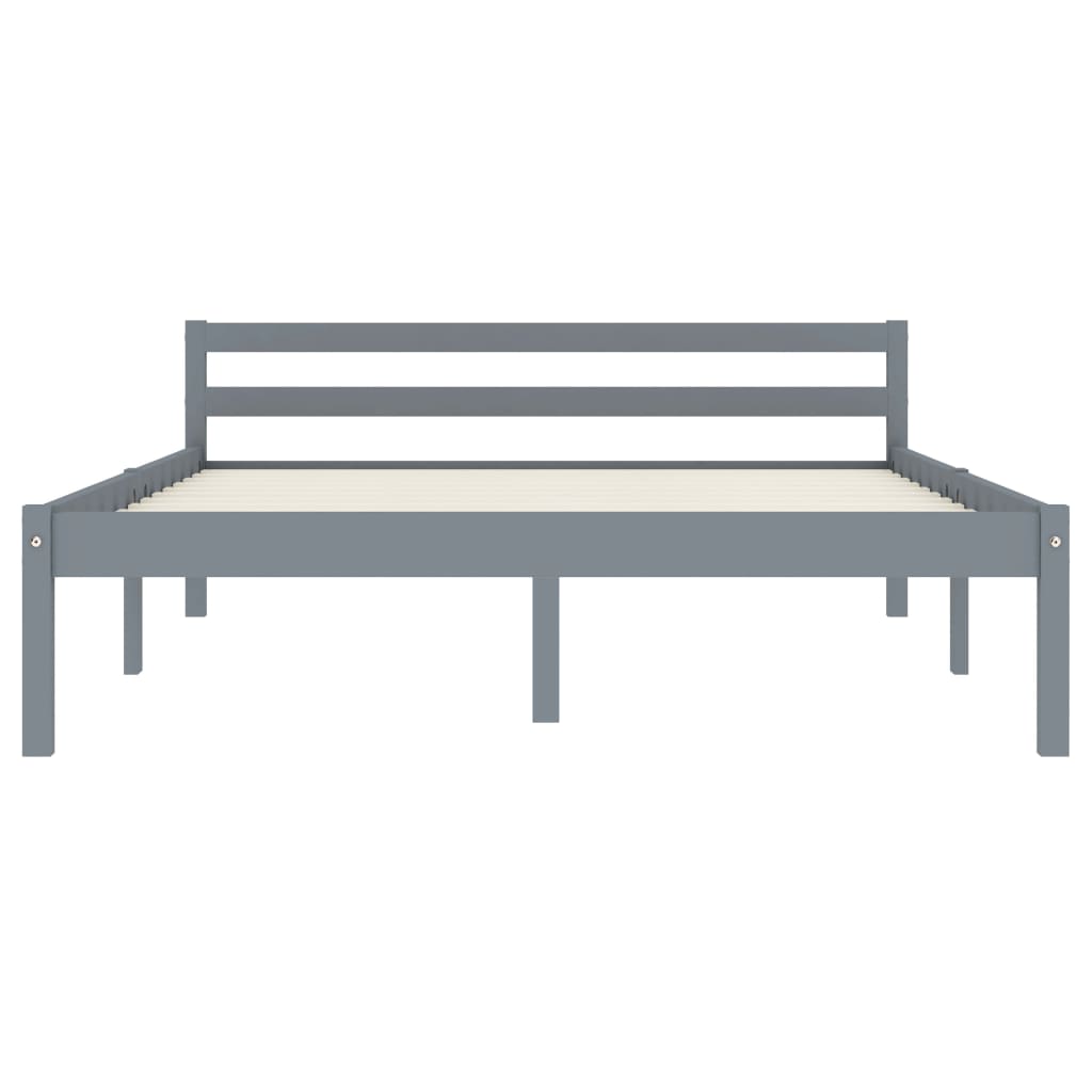 vidaXL Bed Frame | Grey | Solid pine wood | 140x200 cm | Durable | Bed Frame