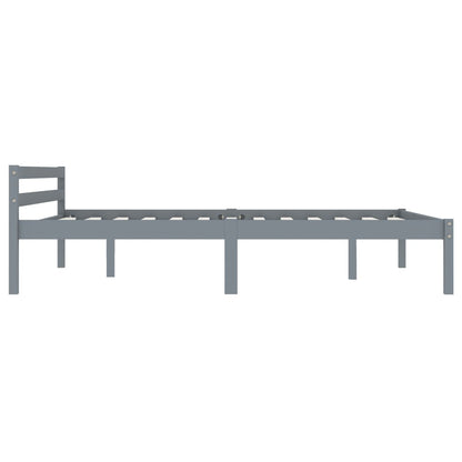 vidaXL Bed Frame | Grey | Solid pine wood | 140x200 cm | Durable | Bed Frame