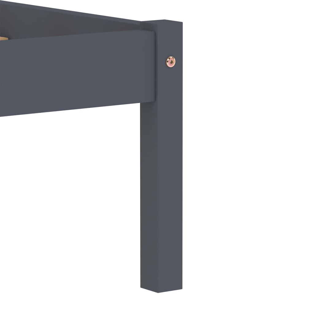 vidaXL Bed Frame | Grey | Solid pine wood | 140x200 cm | Durable | Bed Frame