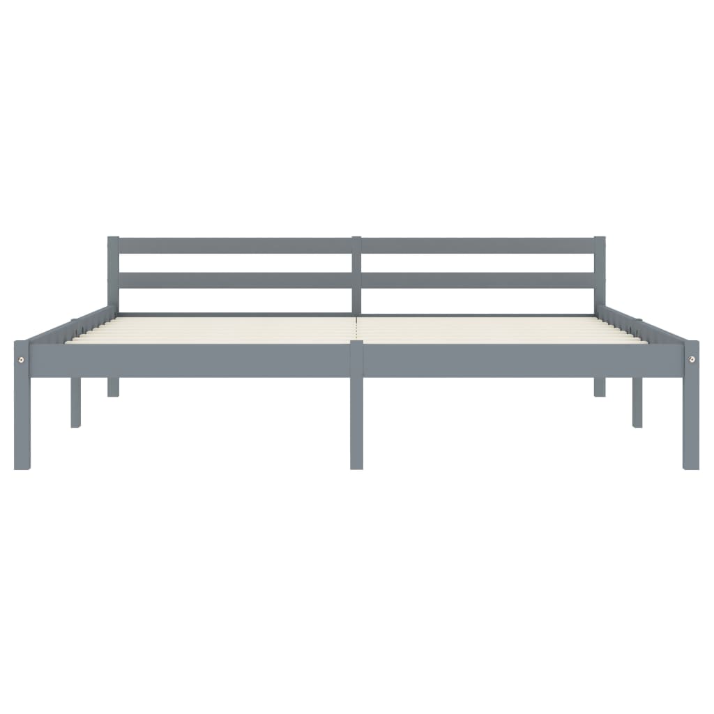 vidaXL Bed Frame | Grey | Solid Pine Wood | 160x200 cm | Durable | Bed Frame