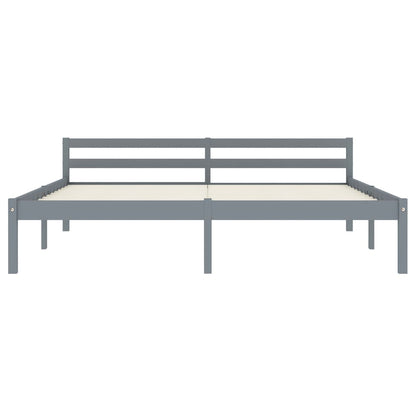 vidaXL Bed Frame | Grey | Solid Pine Wood | 160x200 cm | Durable | Bed Frame