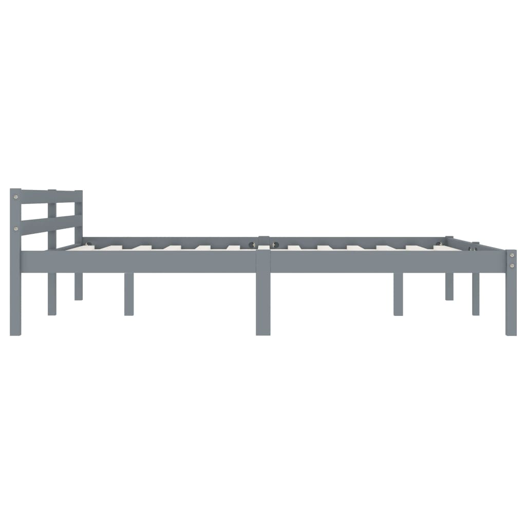 vidaXL Bed Frame | Grey | Solid Pine Wood | 160x200 cm | Durable | Bed Frame