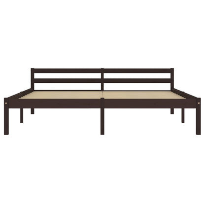 vidaXL Bed Frame | Dark brown | Solid pine wood | Double | Durable | Bed Frame