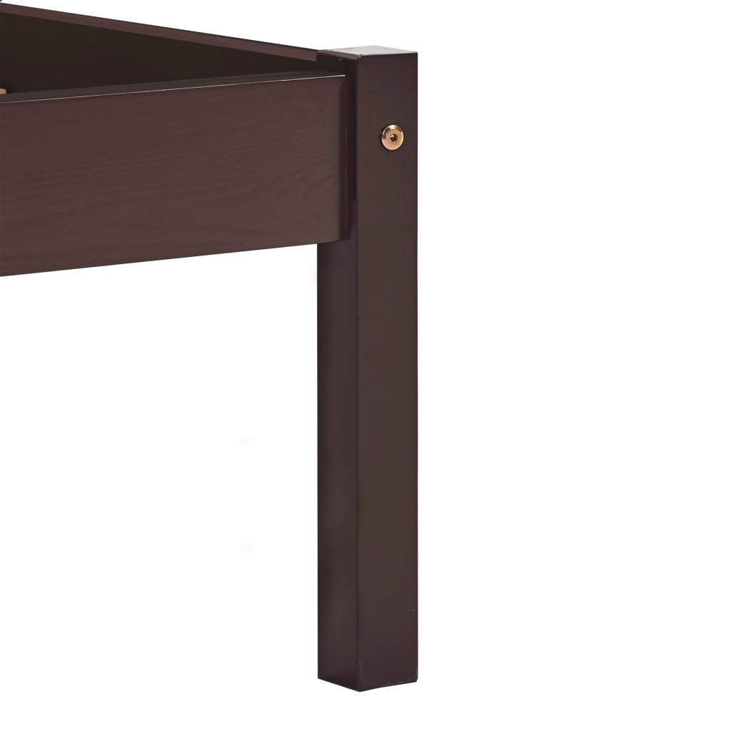 vidaXL Bed Frame | Dark brown | Solid pine wood | Double | Durable | Bed Frame