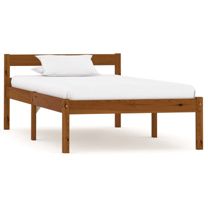 vidaXL Bed Frame | Honey Brown | Solid pine wood, Plywood | Single | Durable