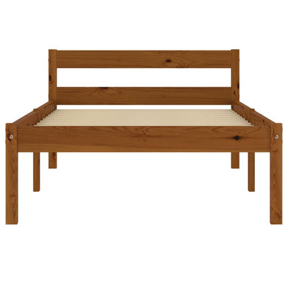 vidaXL Bed Frame | Honey Brown | Solid pine wood, Plywood | Single | Durable