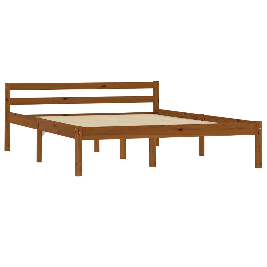 vidaXL Bed Frame without Mattress Honey Brown Solid Pine Wood 140x200cm