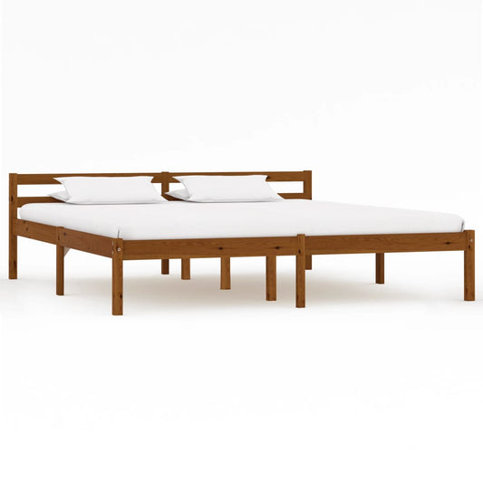 vidaXL Bed Frame | Honey Brown | Solid Pine Wood | Double | Durable | Bed Frame