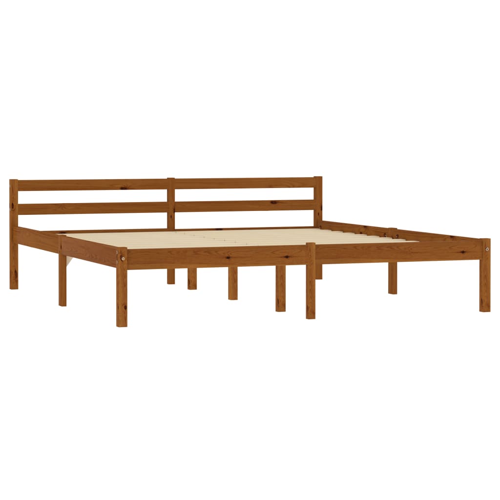 vidaXL Bed Frame | Honey Brown | Solid Pine Wood | Double | Durable | Bed Frame