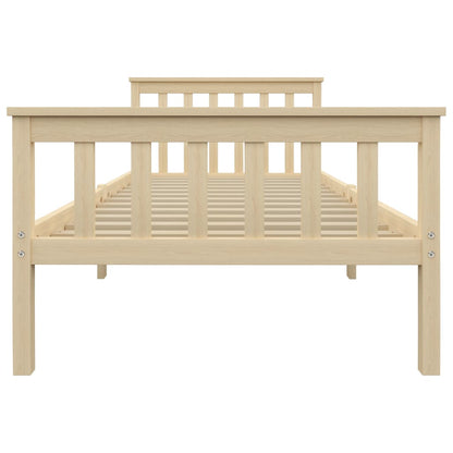 vidaXL Bed Frame | Natural | Solid pinewood, plywood slats | 100x200 cm