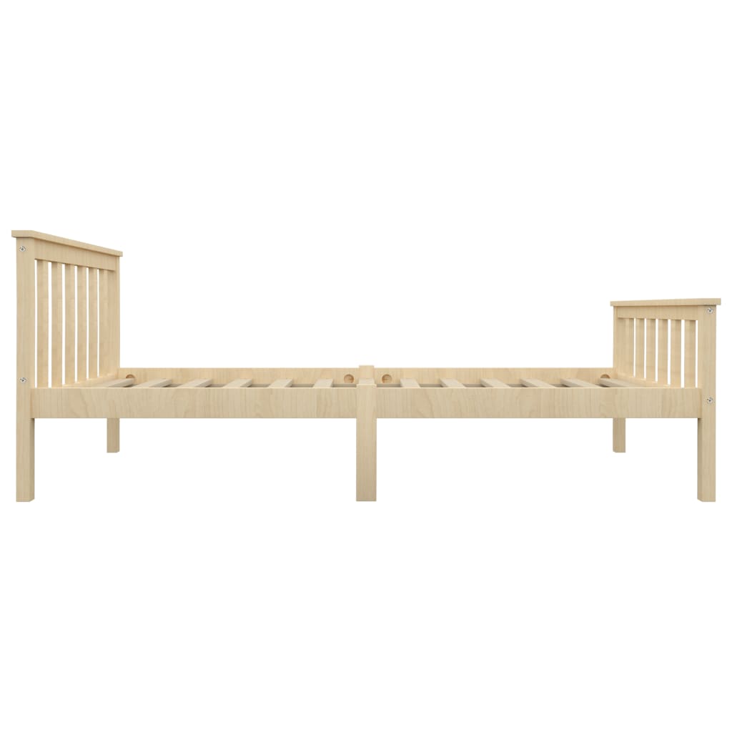vidaXL Bed Frame | Natural | Solid pinewood, plywood slats | 100x200 cm