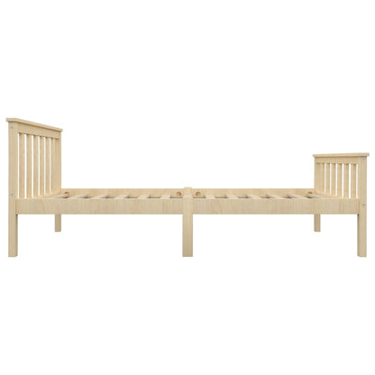 vidaXL Bed Frame | Natural | Solid pinewood, plywood slats | 100x200 cm
