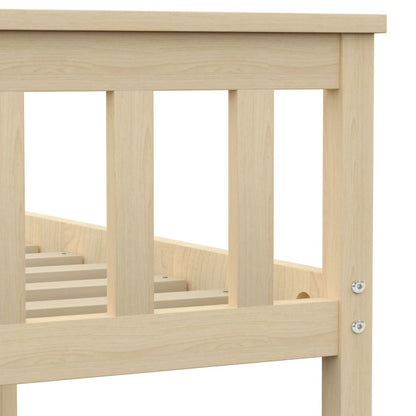 vidaXL Bed Frame | Natural | Solid pinewood, plywood slats | 100x200 cm