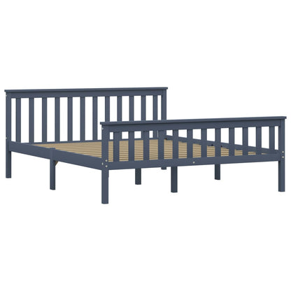 vidaXL Bed Frame without Mattress Grey Solid Pinewood 160x200 cm