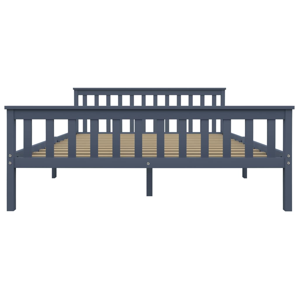 vidaXL Bed Frame without Mattress Grey Solid Pinewood 160x200 cm