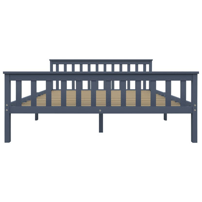 vidaXL Bed Frame without Mattress Grey Solid Pinewood 160x200 cm