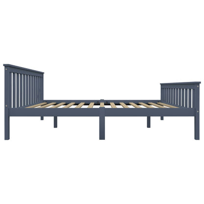 vidaXL Bed Frame without Mattress Grey Solid Pinewood 160x200 cm