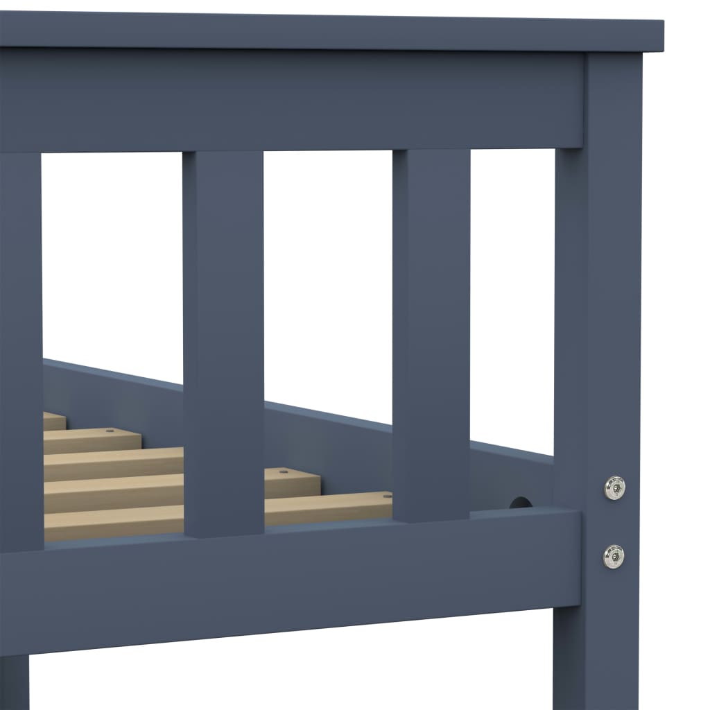 vidaXL Bed Frame without Mattress Grey Solid Pinewood 160x200 cm