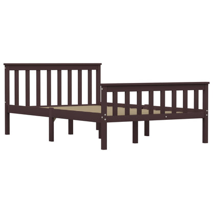 vidaXL Bed Frame | Dark brown | Solid Pinewood, Plywood | Double | Durable