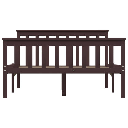 vidaXL Bed Frame | Dark brown | Solid Pinewood, Plywood | Double | Durable