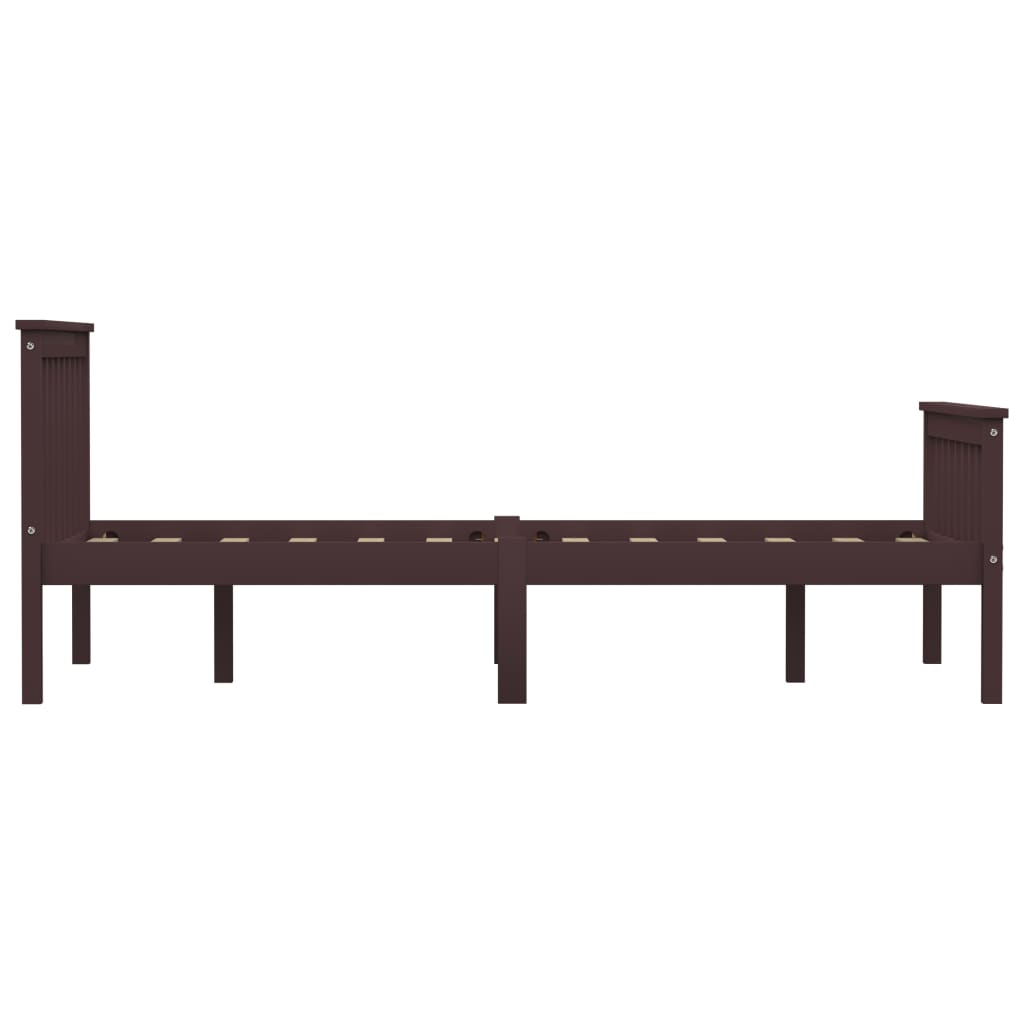 vidaXL Bed Frame | Dark brown | Solid Pinewood, Plywood | Double | Durable