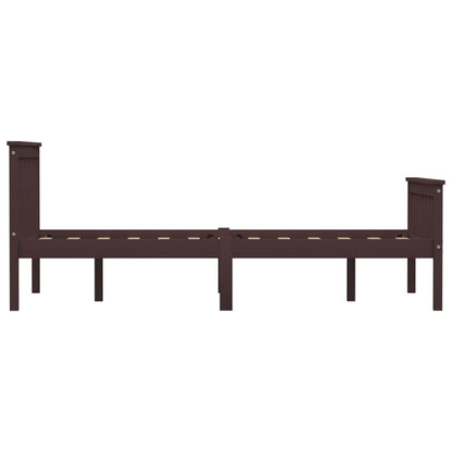 vidaXL Bed Frame | Dark brown | Solid Pinewood, Plywood | Double | Durable
