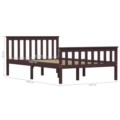 vidaXL Bed Frame | Dark brown | Solid Pinewood, Plywood | Double | Durable