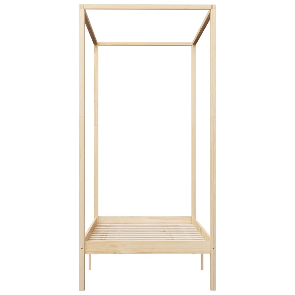 vidaXL Canopy Bed Frame without Mattress Solid Wood 100x200 cm