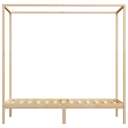 vidaXL Canopy Bed Frame without Mattress Solid Wood 100x200 cm