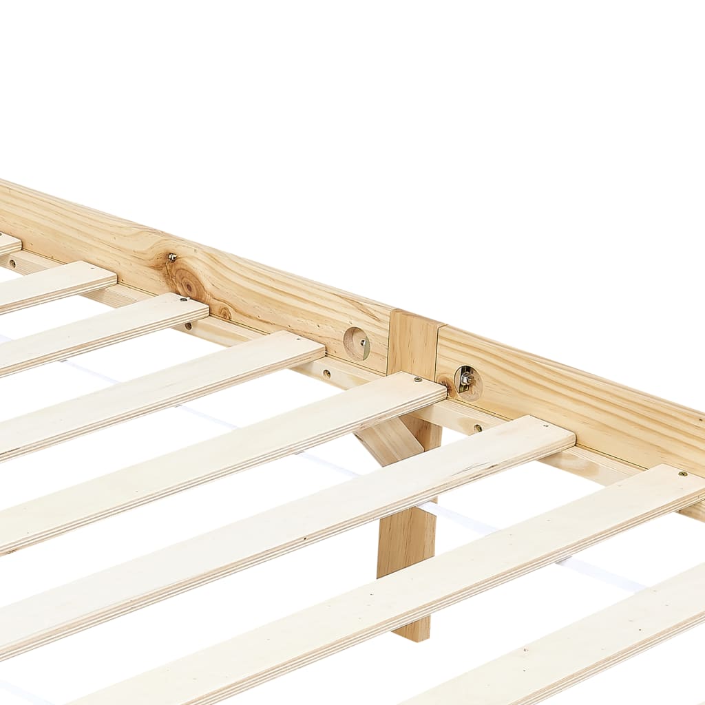 vidaXL Canopy Bed Frame without Mattress Solid Wood 100x200 cm