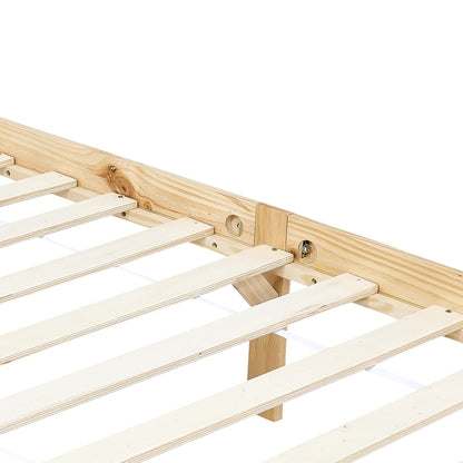 vidaXL Canopy Bed Frame without Mattress Solid Wood 100x200 cm