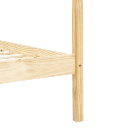 vidaXL Canopy Bed Frame without Mattress Solid Wood 100x200 cm