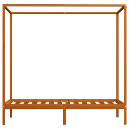 vidaXL Canopy Bed Frame without Mattress Honey Brown Solid Wood 90x200cm