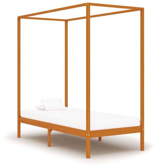 vidaXL Bed Frame | Honey brown | Solid pine wood | Single | Bed Frame
