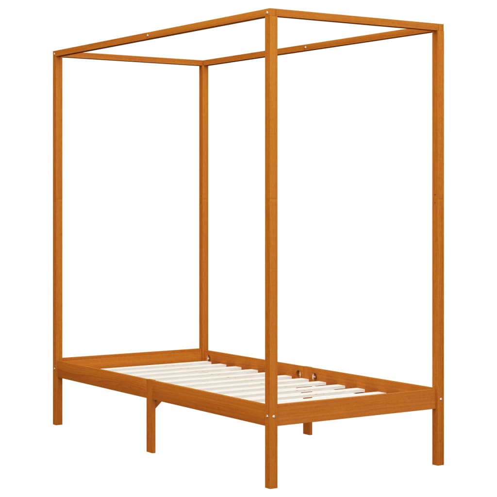 vidaXL Bed Frame | Honey brown | Solid pine wood | Single | Bed Frame